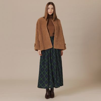 L】シアーウールチェックスカート（G7S14642＿＿