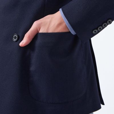 【ＷＥＢ＆一部店舗限定】トロッター　ジャケット　ダブルブレスト　＃０００（ナンバーゼロ）バーズアイストレッチ　リサイクル（Ｈ１Ｅ４８５０６Ｌ