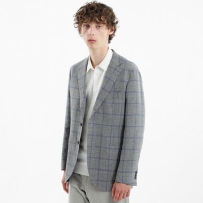 【ＷＥＢ＆一部店舗限定】Ｔ．Ｇ．　ｄｉ　Ｆａｂｉｏ　ウール麻ホップサック　２ＰＡＴＣＨ　ＪＡＣＫＥＴ（Ｈ１Ｅ５１３４５Ｌ＿）