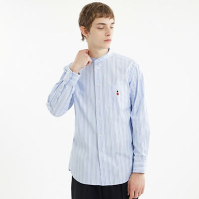 ＜MACKINTOSH PHILOSOPHY (Men)＞バッキンガムベア　　ブルー柄バリエーション　バンドカラーシャツ（Ｈ１Ｍ１８２５２＿＿）