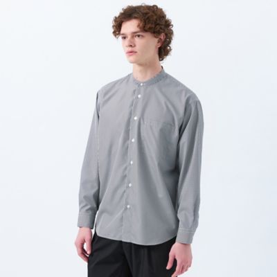 ＜MACKINTOSH PHILOSOPHY (Men)＞トロッター　オーバーサイズバンドカラーシャツ　　チェック／無地（Ｈ１Ｍ４７５５１＿＿）