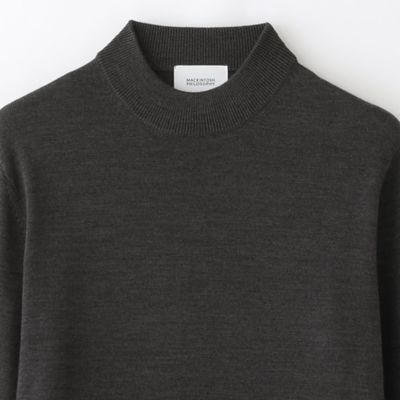 ハイゲージ天竺 モックネックプルオーバーニット