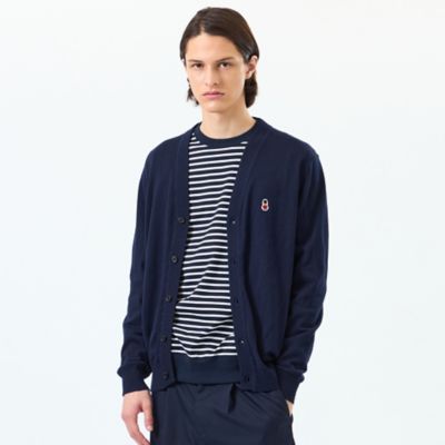 バッキンガムベア 綿ウール天竺 Vネックカーディガン