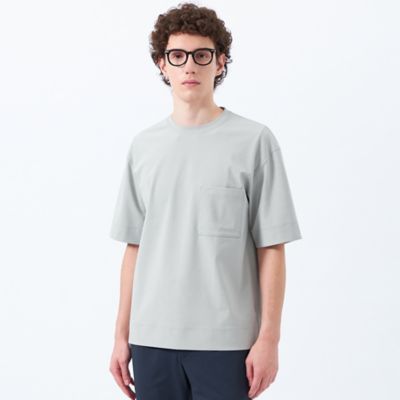 ドライフラットストレッチ　クルーネック五分袖ポケＴ（Ｈ１Ｐ４６５６８＿＿）