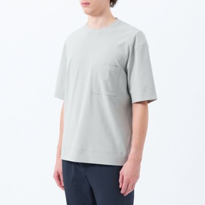 ドライフラットストレッチ　クルーネック五分袖ポケＴ（Ｈ１Ｐ４６５６８＿＿）