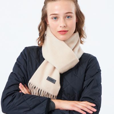 ウォッシャブルカシミヤ ソリッドマフラー ネイビー ウォッシャブルカシミヤ ソリッドマフラー(マフラー・ストール