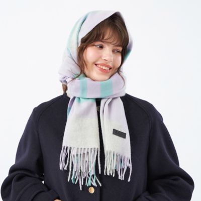 ウォッシャブルカシミヤチェックマフラー（H5710631＿＿