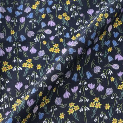 Snowblue Gardenシルクプリントスカーフ