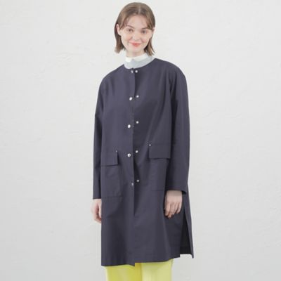 未使用級✨マッキントッシュ♡ドーリーノーカラーロングコート　ハウスチェック　40 DAWLEY(ドーリー)】ノーカラーロングコート（ノーカラーコート