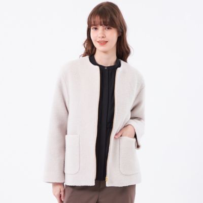 MACKINTOSH PHILOSOPHY (Women)/マッキントッシュ フィロソフィー【WEB & 一部店舗限定】ウールパイルノーカラーショートコート(H5B57646__) アイボリー03L コート・ジャケット【三越伊勢丹/公式】