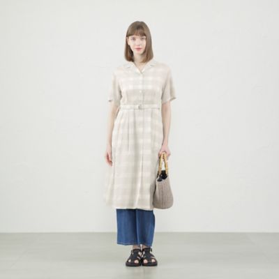 美品　マッキントッシュフィロソフィー　ワンピース　ノーカラー オープンカラーシアーシャツワンピース（H5J11355＿＿