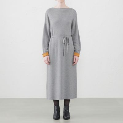 美品　マッキントッシュフィロソフィー　ワンピース　ノーカラー WEB＆一部店舗限定】バイカラーニットワンピース