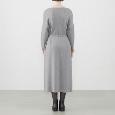 美品　マッキントッシュフィロソフィー　ワンピース　ノーカラー WEB＆一部店舗限定】バイカラーニットワンピース