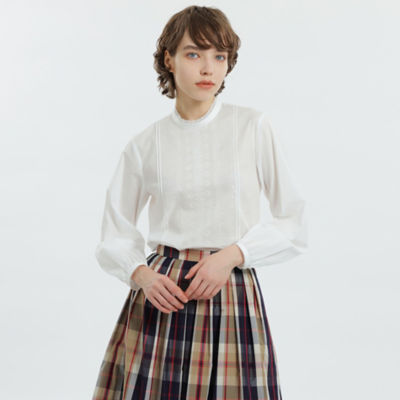 美品❣️Drawer エンブロイダリーレースブラウス カットソー M 金ボタン 美品❣️Drawer エンブロイダリーレースブラウス カットソー M