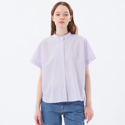 【SALE】MACKINTOSH PHILOSOPHY (Women)/マッキントッシュ フィロソフィー バンドカラーストライプハーフシャツ(H5M18612__) パープル36L トップス【三越伊勢丹/公式】