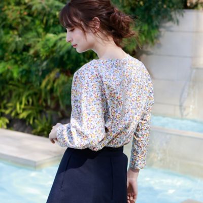 【ウォッシャブル】リバティＢＲＩＧＨＴＯＮ ＢＬＯＳＳＯＭブラウス（Ｈ５Ｍ３２１０８＿＿）
