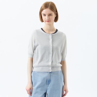 MACKINTOSH PHILOSOPHY (Women)/マッキントッシュ フィロソフィー 【Heavenly Sheer Knit】 ハーフスリーブカーディガン(H5N04520__)