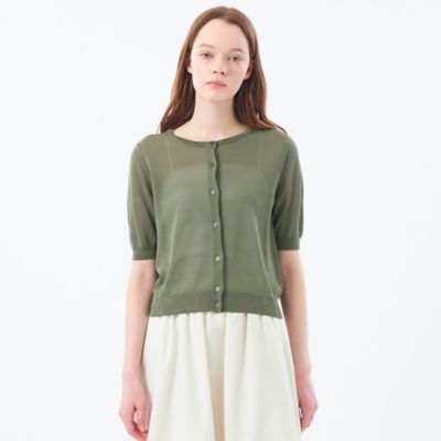 【Ｈｅａｖｅｎｌｙ　Ｓｈｅｅｒ　Ｋｎｉｔ】　ハーフスリーブカーディガン（Ｈ５Ｎ０４５２０＿＿）