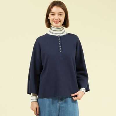 ワイドスリーブヘンリーネックニット（H5N11485＿＿