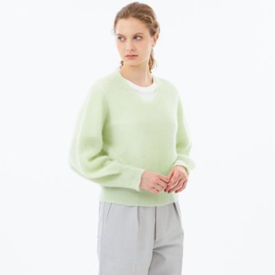 WEB＆一部店舗限定】モヘヤミックスVネックニット