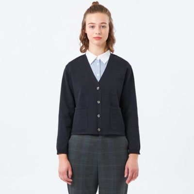 ラメボーダーVネックカーディガン（H5N34683＿＿