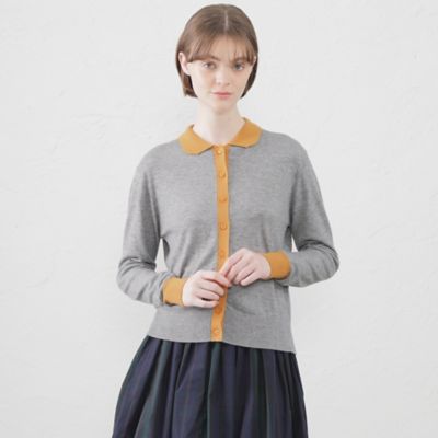 WEB＆一部店舗限定】バイカラーニットポロカーディガン