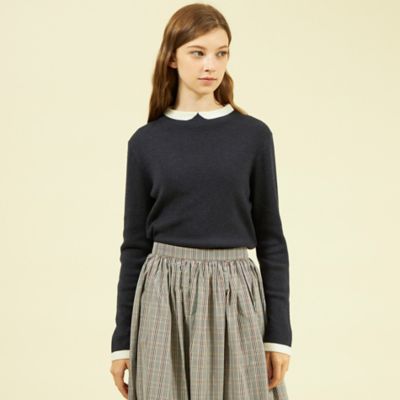 Ｃｌｅｒｉｃ　Ｃｏｌｌａｒ　Ｋｎｉｔ　ロングスリーブ（Ｈ５Ｎ５１４１１＿＿）