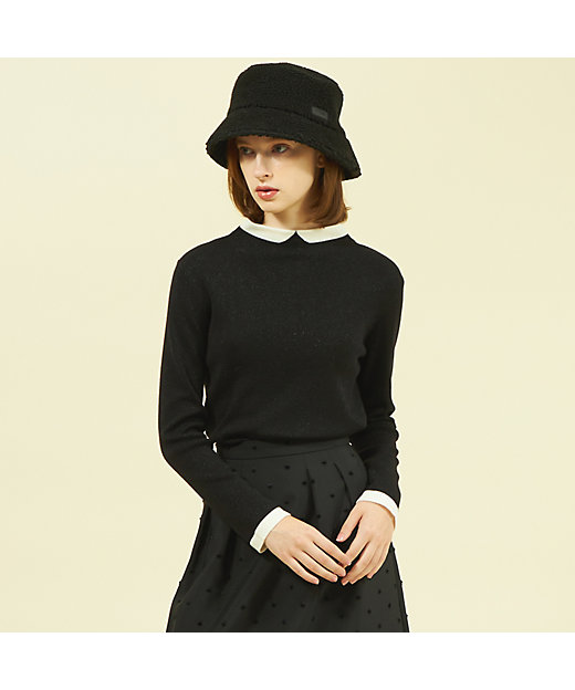 Cleric Collar Knit グリッターロングスリーブ Cleric Collar Knit グリッターロングスリーブ