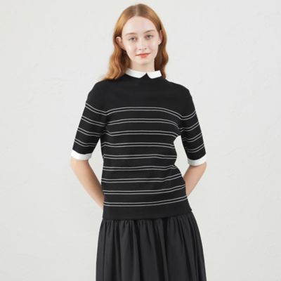 Ｃｌｅｒｉｃ　Ｃｏｌｌａｒ　Ｋｎｉｔ半袖（Ｈ５Ｎ５２４５５＿＿）