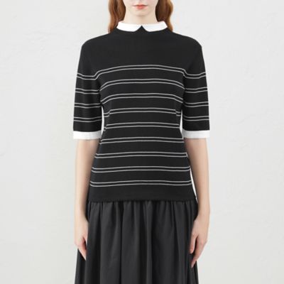 Ｃｌｅｒｉｃ　Ｃｏｌｌａｒ　Ｋｎｉｔ半袖（Ｈ５Ｎ５２４５５＿＿）