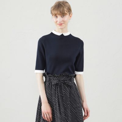 Ｃｌｅｒｉｃ　Ｃｏｌｌａｒ　Ｋｎｉｔ半袖（Ｈ５Ｎ５２４５５＿＿）