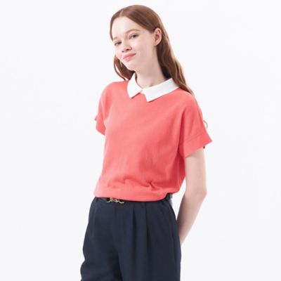 【Ｂｉｃｏｌｏｒ　Ｋｎｉｔ　Ｐｏｌｏ（バイカラーニットポロ）】ハーフスリーブ（Ｈ５Ｎ５２５１１＿＿）