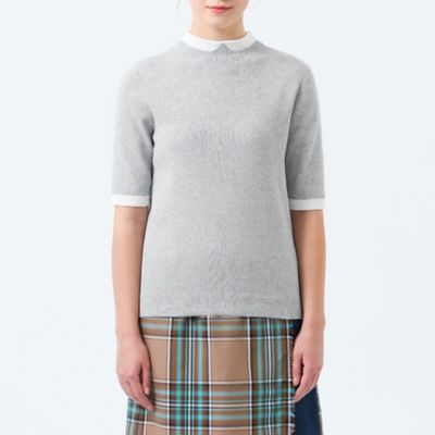 【２０２５年春夏モデル】Ｃｌｅｒｉｃ　Ｃｏｌｌａｒ　Ｋｎｉｔ　ハーフスリーブ（Ｈ５Ｎ５２５７０＿＿）