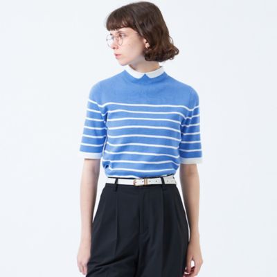 【２０２５年春夏モデル】Ｃｌｅｒｉｃ　Ｃｏｌｌａｒ　Ｋｎｉｔ　ハーフスリーブ（Ｈ５Ｎ５２５７０＿＿）