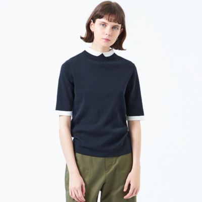 【２０２５年春夏モデル】Ｃｌｅｒｉｃ　Ｃｏｌｌａｒ　Ｋｎｉｔ　ハーフスリーブ（Ｈ５Ｎ５２５７０＿＿）