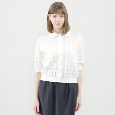 ＜MACKINTOSH PHILOSOPHY (Women)＞シアーチェックニットポロカーディガン（Ｈ５Ｎ５４３１１＿＿）