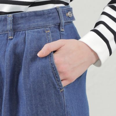 コットンリネンデニムワイドパンツ（Ｈ５Ｒ０２３０２＿＿）