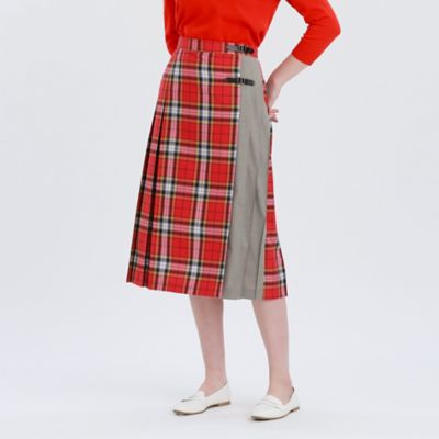 門脇麦さん着用 MHL. WINDOWPANE CHECK キルトスカート Wool Cashmere Lurex Knit Skirt | Pasand by ne Quittez pas