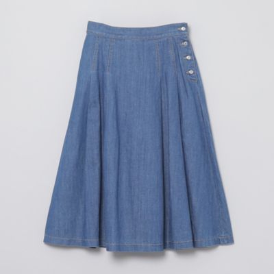 ＜MACKINTOSH PHILOSOPHY (Women)＞コットンリネンデニムタックプリーツスカート（Ｈ５Ｓ２１６０１＿＿）