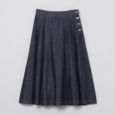 MACKINTOSH PHILOSOPHY (Women)/マッキントッシュ フィロソフィー コットンリネンデニムタックプリーツスカート(H5S21601__) アオ29L ひざ丈スカート【三越伊勢丹/公式】