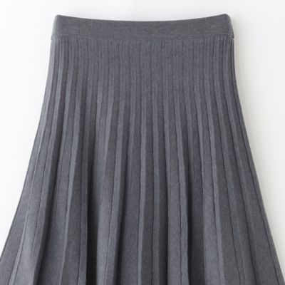 WEB＆一部店舗限定】フレアプリーツニットスカート