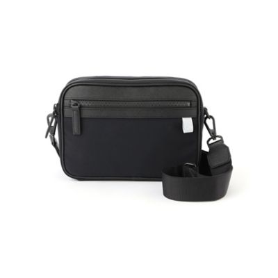 Paul Smith ショルダーバッグ 2WAY バッグ サフィアーノレザー 黒 シグネチャーストライププラー 2WAY ミニショルダーバッグ