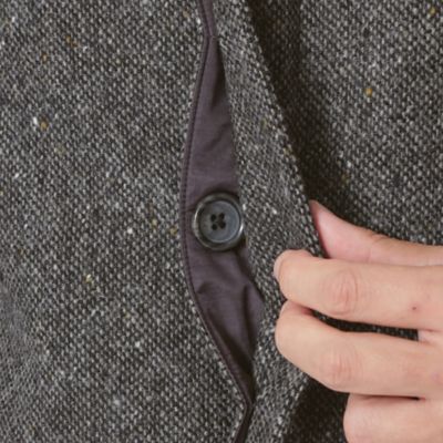 WOOYOUNGMI ネップツイード パルマカーンコート サイズ46 グレー