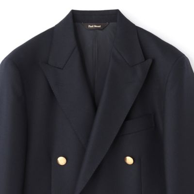 【ＱＵＩＮＴＥＳＳＥＮＴＩＡＬ】クラシックホップサックダブルブレストネイビーブレザー（Ｊ１Ｄ２１０１９Ｌ＿）
