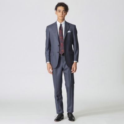 「ＢＡＫＥＲ　ＭＯＤＥＬ」　カレッジフラノ　ストライプ柄スーツ（Ｊ１Ｈ２３４５５Ｌ＿）