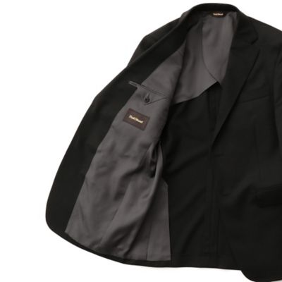 PaulStuare9号&7号W66黒１つボタンお受験セットアップ♭2019 EASTGATE MODEL】ブラックウールソリッドスーツ