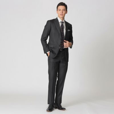 メンズ●【エトロ】イタリー製ブラック系ドット柄ストライプウールスーツ美品＃５２● 中古・古着通販】ETRO (エトロ) 総柄ライニングストライプウール