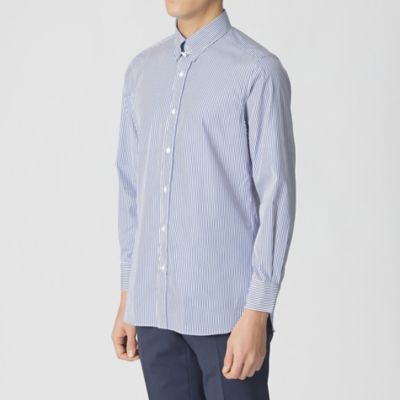 70sイタリア製 ISAIA ストライプ 長袖ドレスシャツ ハンドソーン 70sイタリア製 ISAIA ストライプ 長袖ドレスシャツ ハンドソーン