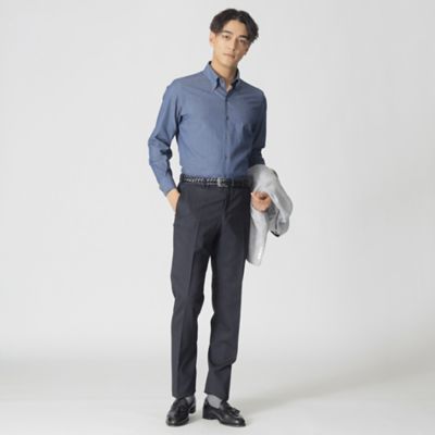 シャンブレーデニム調ドレスシャツ（反応染）（Ｊ１Ｌ１５５３０＿＿）