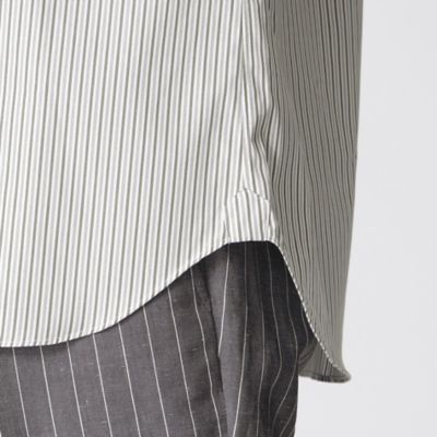 【Ｎｉｋｋｅｉ　ｍａｇａｚｉｎｅ掲載】オルタネイトストライプセミワイドカラーシャツ（Ｊ１Ｌ１６３６０＿＿）